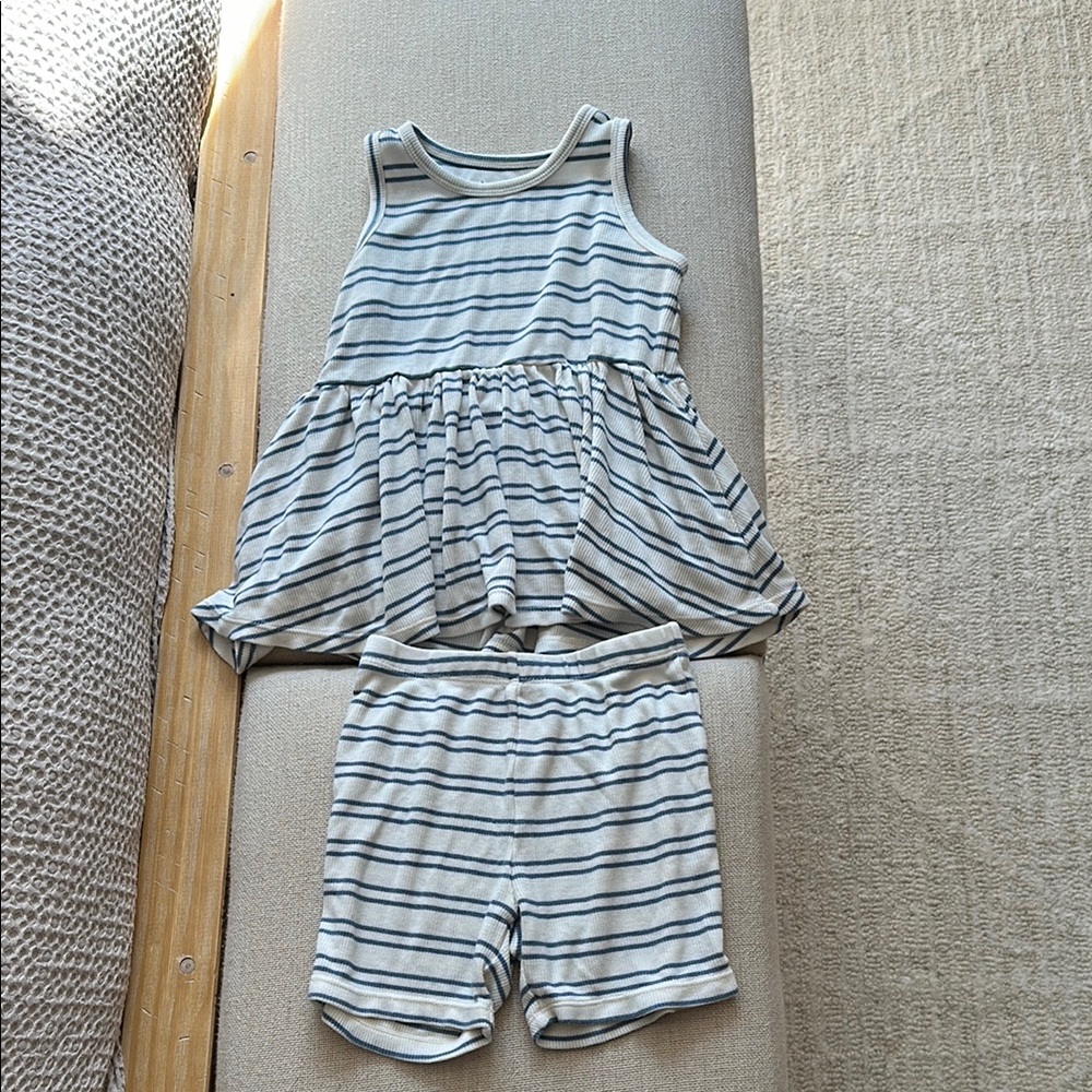 Angel dear ribbed bamboo strip peplum set
